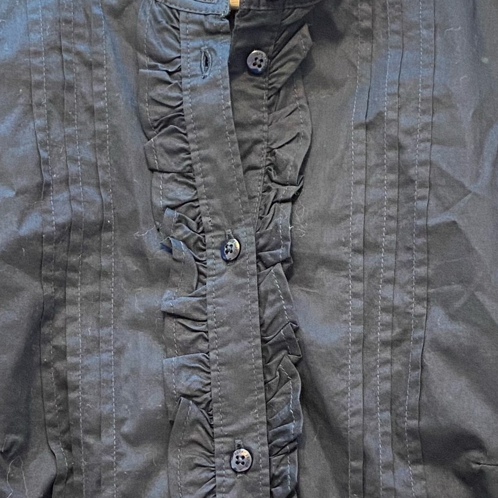 Esprit Women’s Black Button-Up Short Sleeve Dress Shirt, Size Large, Cotton, - Picture 4 of 9
